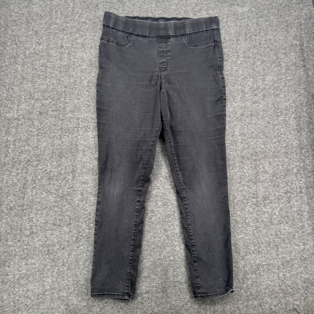 Gloria Vanderbilt Womens Black All Around Slimming Effect Pull On Jeans Size 12